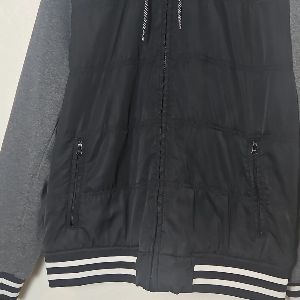 American Rag Black and Gray Bomber Jacket
